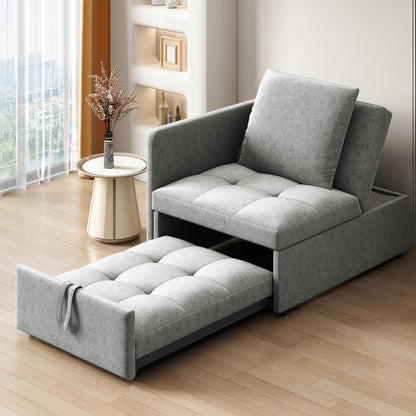 Schlafsofa Klein – 3-in-1 Schlafsessel mit Bettfunktion (Hellgrau)