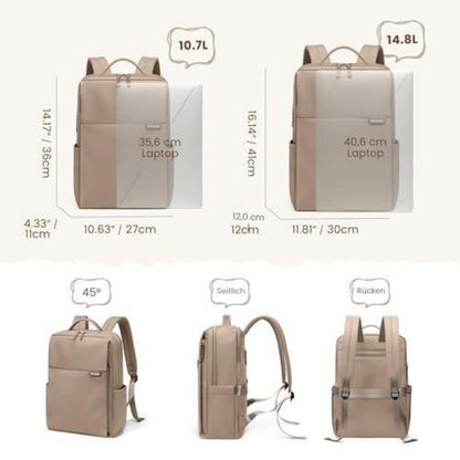 Laptop Rucksack Damen 16 Zoll – Wasserdicht, Braun, Business & Reise