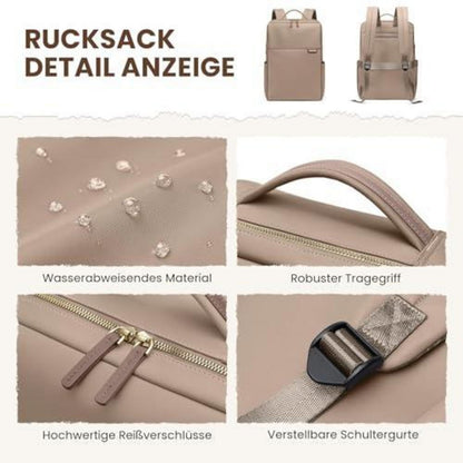 Laptop Rucksack Damen 16 Zoll – Wasserdicht, Braun, Business & Reise