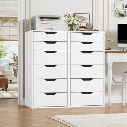 Weiße Kommode mit 6 Schubladen – Schmaler Schubladenschrank