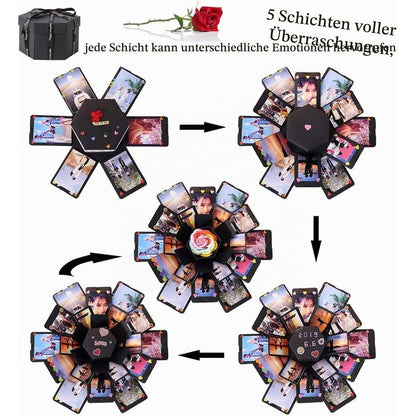 Explosionsbox DIY Geschenkbox für Valentinstag & Geburtstag