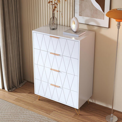 Weiße Kommode mit 4 Schubladen – Schlafzimmer & Wohnzimmer