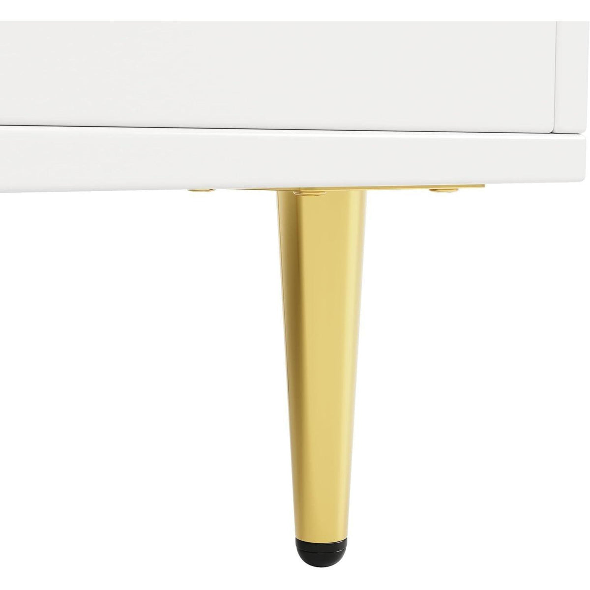 Hochschrank mit Glastür & Weinregal – Weiß mit Gold | 145x39x171cm