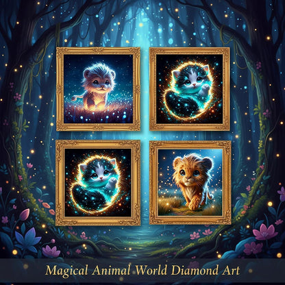 Diamant Painting Kinder Set – 4 Tiere Mosaik Bilder DIY