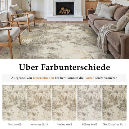 Abstraktes Wohnzimmer Teppich 240x300 cm – Vintage & Waschbar