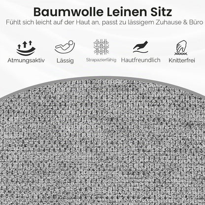 Drehbarer Esszimmerstuhl Set Grau Leinen – Komfortabler Polsterstuhl