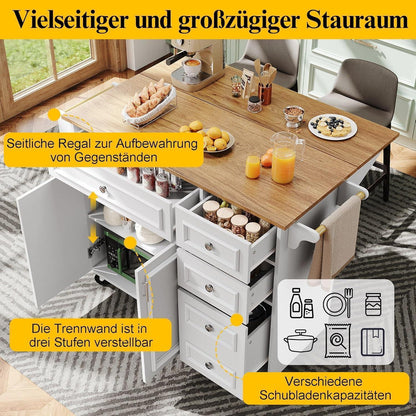 Kücheninsel weiß – Multifunktionale Servierwagen mit Stauraum