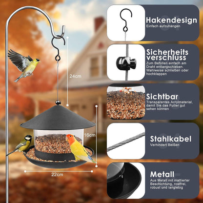 Metall-Vogelfutterstation – 360° Futterzugang & wetterfest
