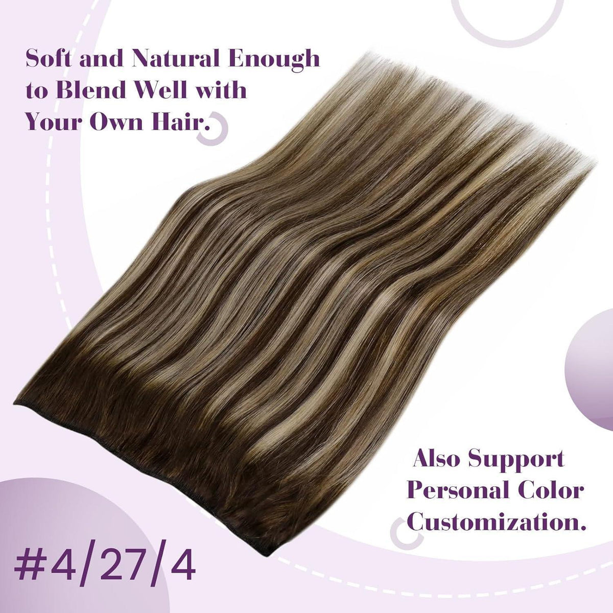 Echthaar Flip-in Extensions Braun Ombre 45cm