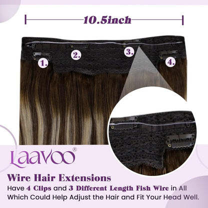 Echthaar Flip-in Extensions Braun Ombre 45cm