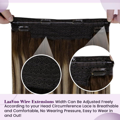 Echthaar Flip-in Extensions Braun Ombre 45cm