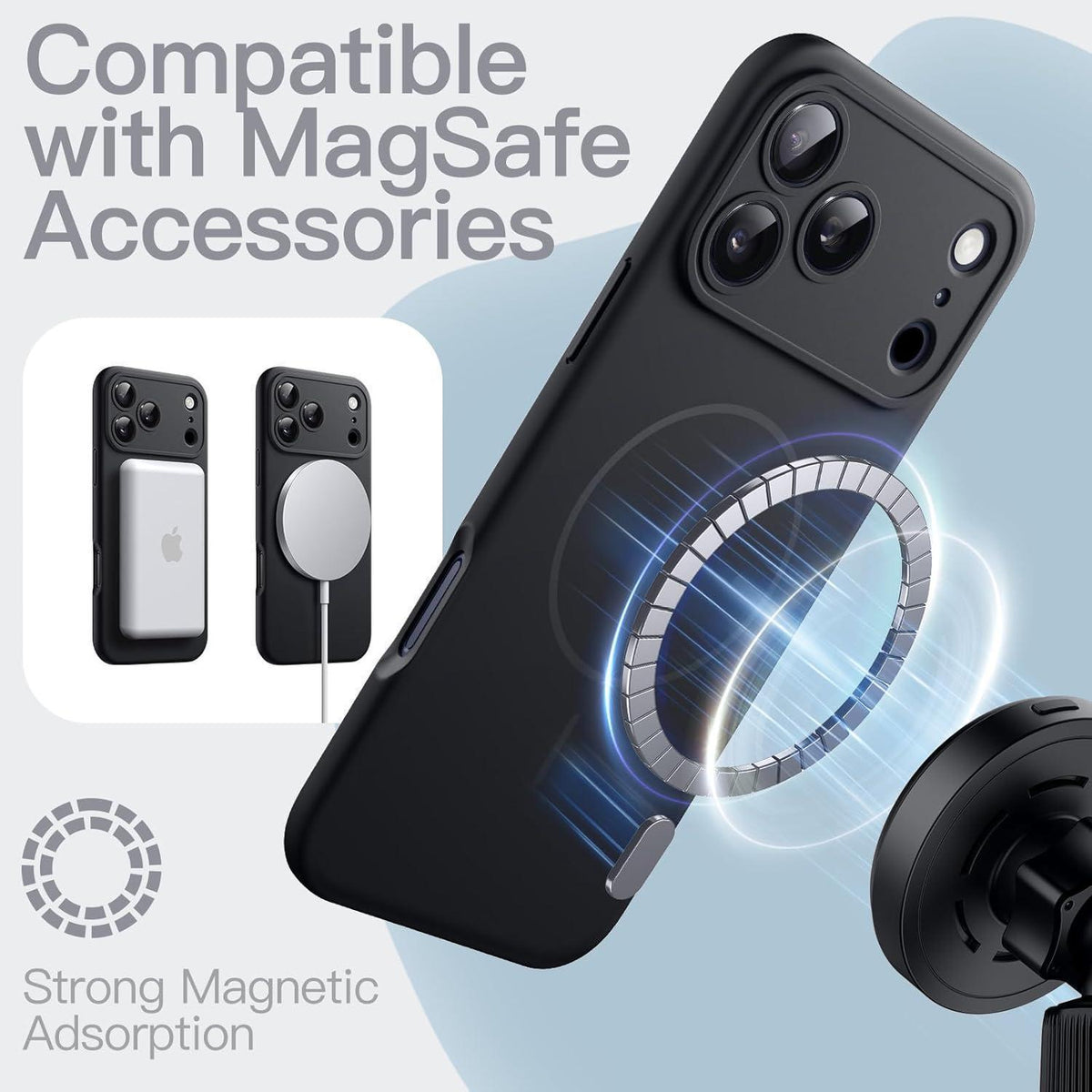 Magnetische Silikon Hülle für iPhone 17 Pro Max mit MagSafe
