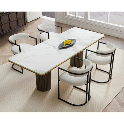 Esszimmerstühle 4er Set, Weiß - Moderne Polsterstühle mit Metallgestell