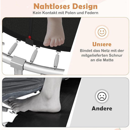 GYMAX Gartentrampolin 244cm mit Sicherheitsnetz & Leiter