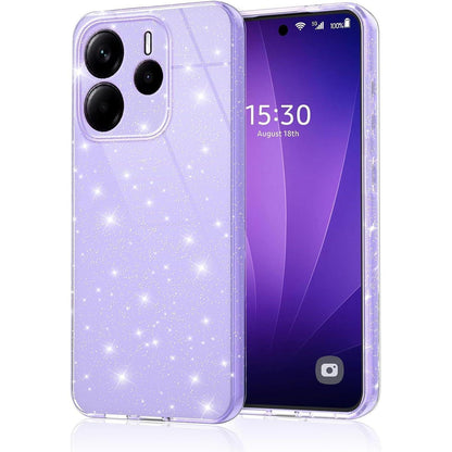 Glitzer Handyhülle für Xiaomi Redmi Note 14 4G EU, Lila