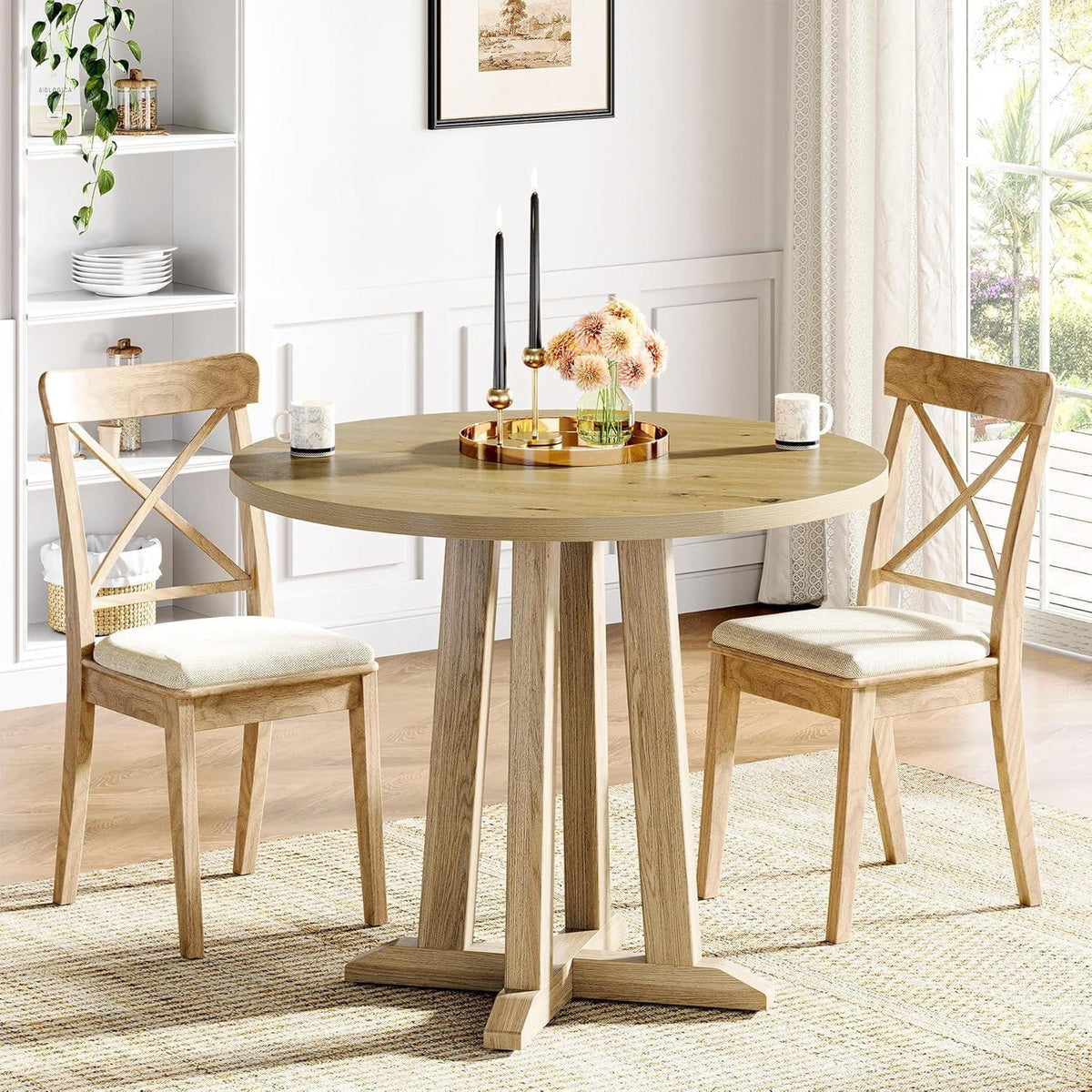 Runder Esstisch Holz 80cm – Perfekt für 2-4 Personen