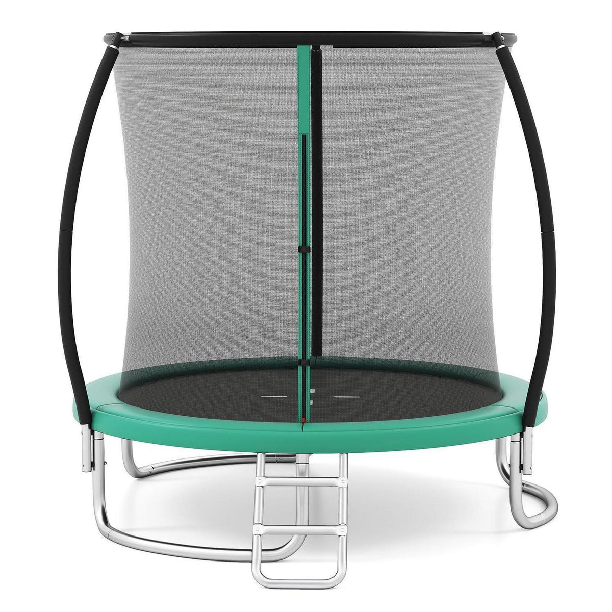 GYMAX Gartentrampolin 244cm mit Sicherheitsnetz & Leiter