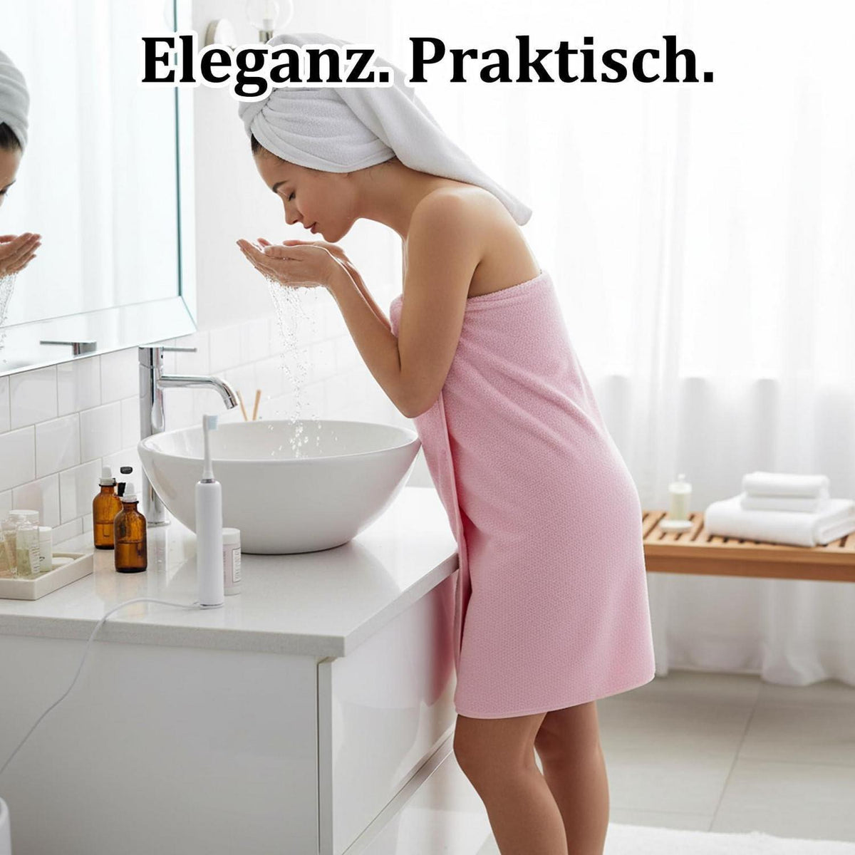 Saunahandtuch Damen Pink – Multifunktions Badetuch für Sauna & Reisen