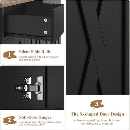 HOCSOK Sideboard 120cm – Küchenschrank mit Arbeitsplatte & Stauraum