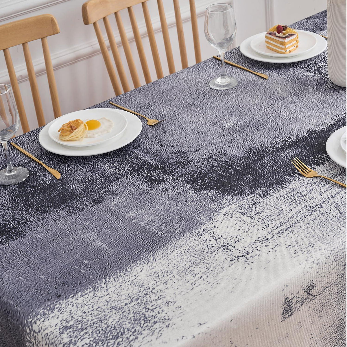 Tischdecke Anthrazit Modern 140x200 cm | Abwaschbar & Vielseitig