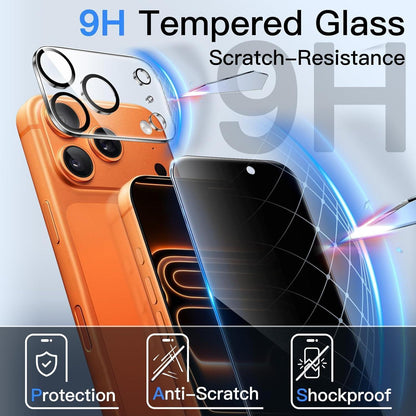 Displayschutz iPhone 17 Pro Max 6,9" mit Kameraschutz, Sichtschutz