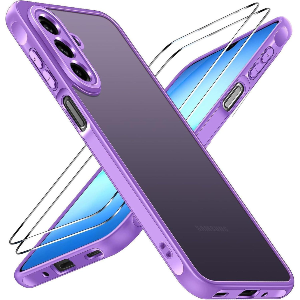 Schutzhülle für Samsung Galaxy A17 4G/5G mit Panzerglas, Helllila
