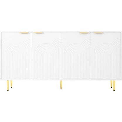Sideboard mit 4 Türen – Weiß, 160x40x80 cm