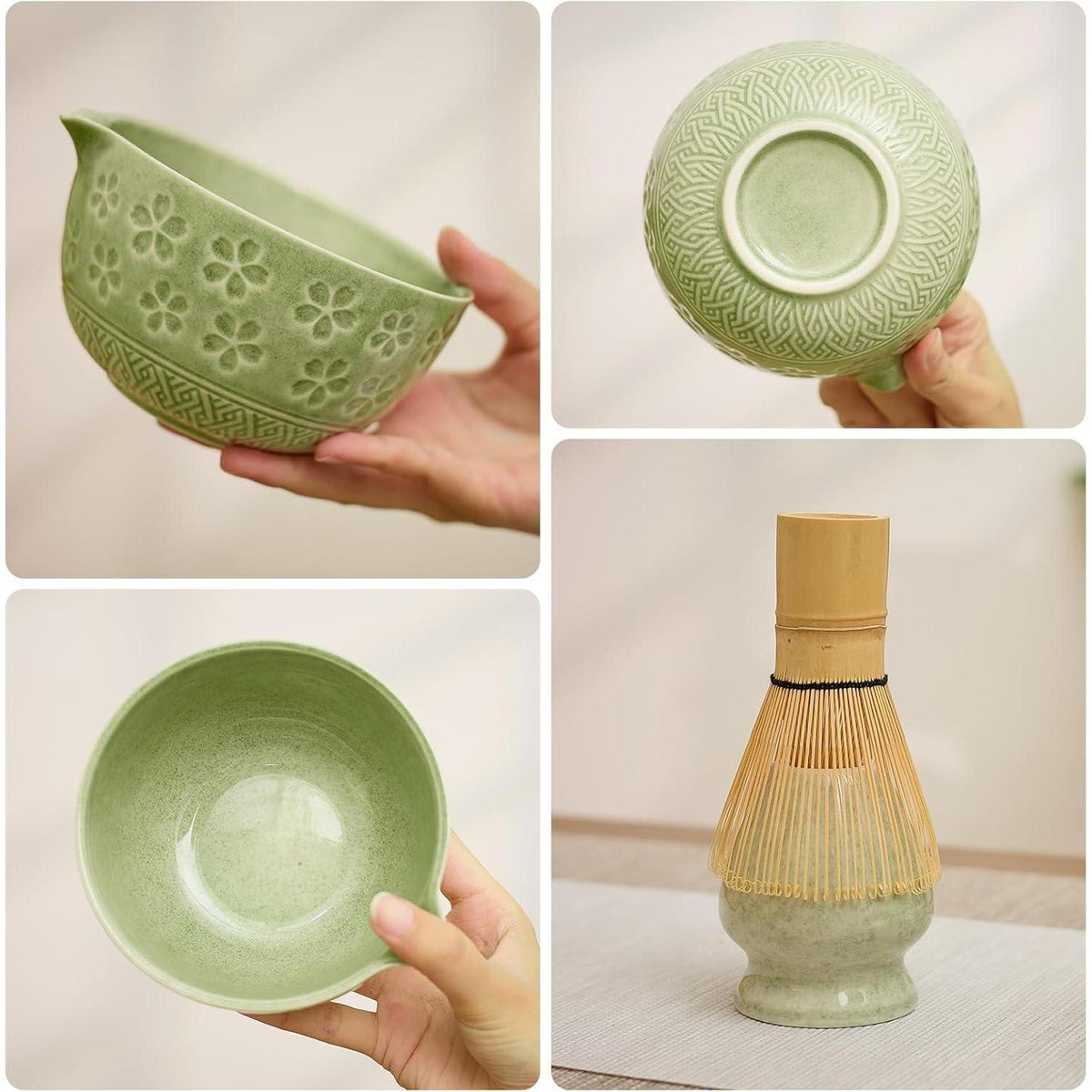 Matcha Set mit Bambus Schneebesen & Schüssel – 8-teilig