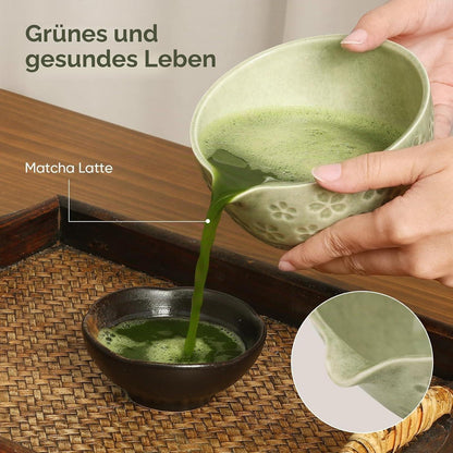 Matcha Set mit Bambus Schneebesen & Schüssel – 8-teilig