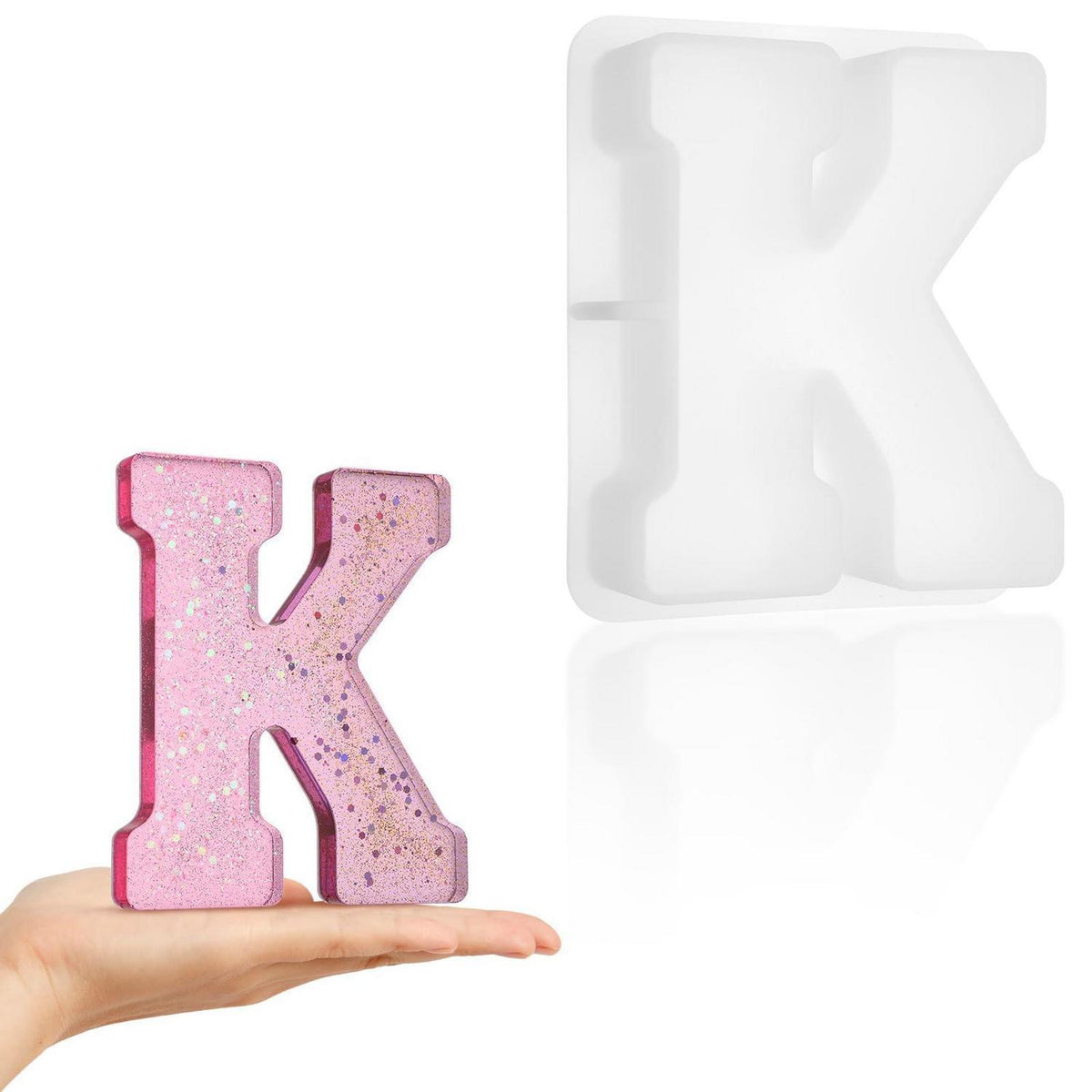 Silikon Form Buchstabe Groß (K) – Epoxidharz Gießform 7 Zoll DIY