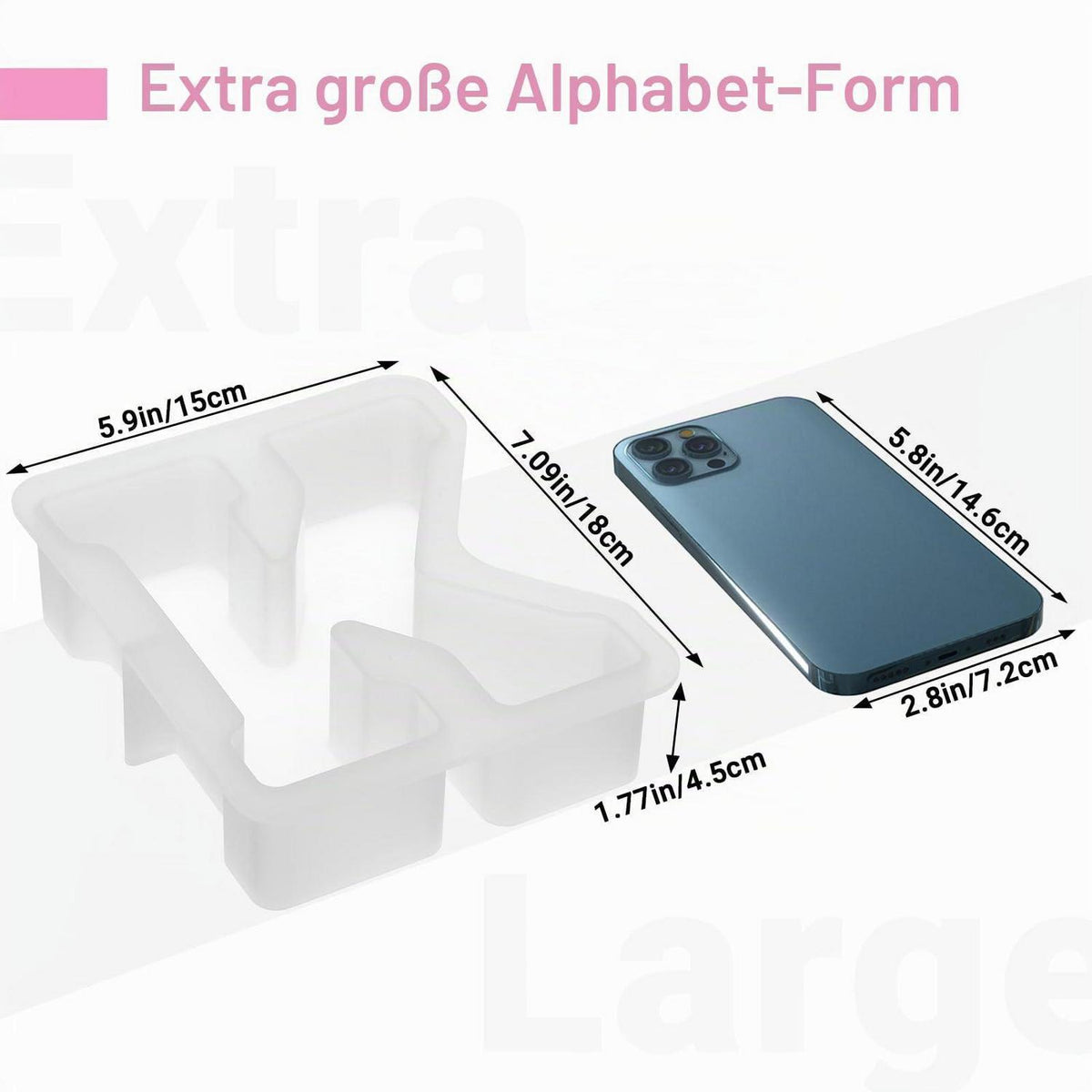 Silikon Form Buchstabe Groß (K) – Epoxidharz Gießform 7 Zoll DIY