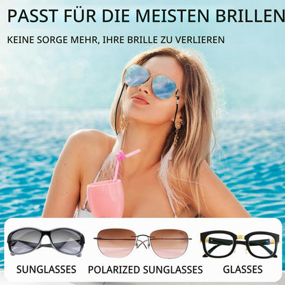 8x Brillenband Nylon Schwarz – Einstellbar & Mit Tuch