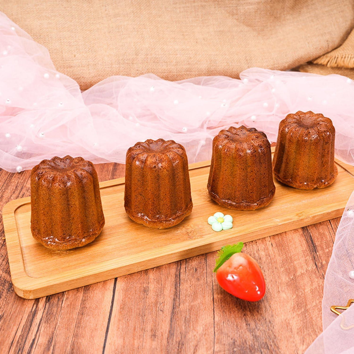 2x Silikonform für Mini Cannelé, 12 Hohlräume zum Backen