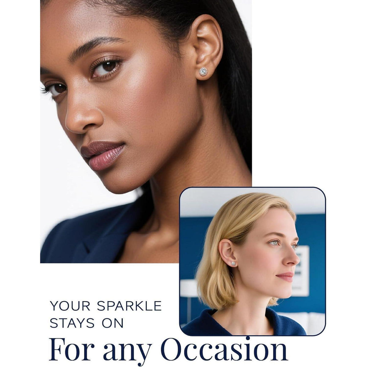 Moissanit Ohrstecker 585 Roségold 2 Karat Halo Silber 925 Damen Geschenk