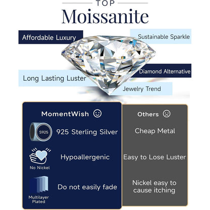 Moissanit Ohrstecker 585 Roségold 2 Karat Halo Silber 925 Damen Geschenk