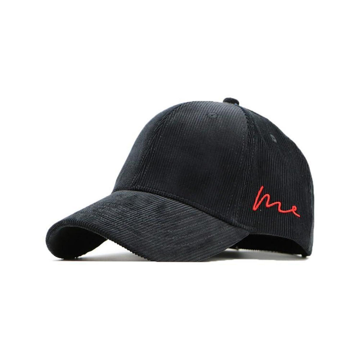 Cord Baseball Cap Herren Damen XL Verstellbar Wintermütze Schwarz