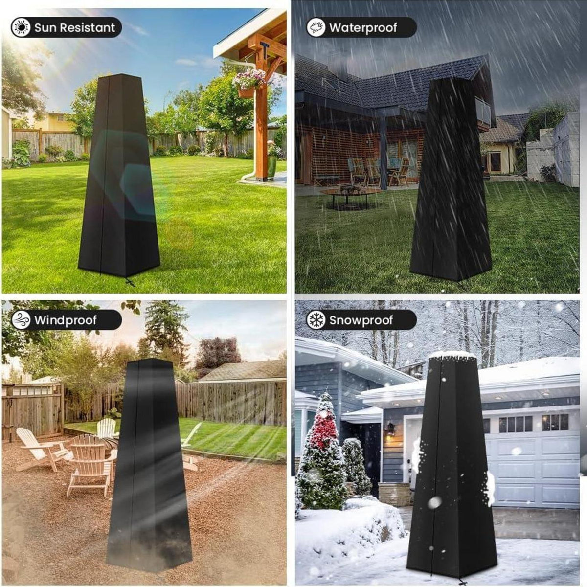 Terrassenheizer Abdeckung wasserdicht, winddicht, 221x61x53cm