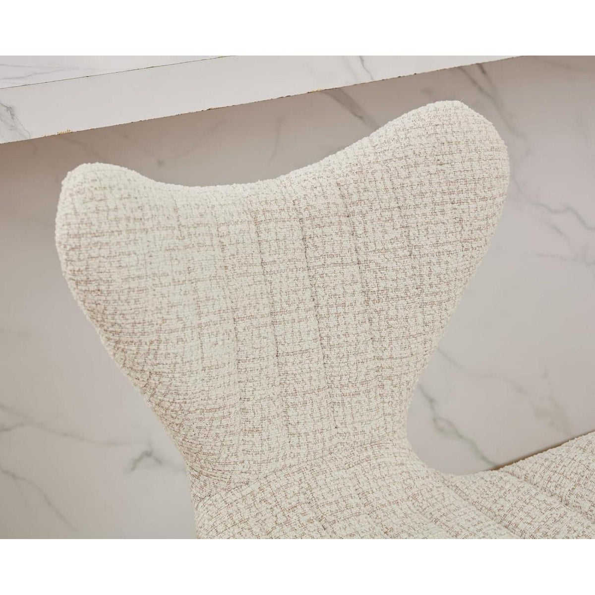 Moderner Barhocker 2er Set mit Chenille & Stepp-Rückenlehne