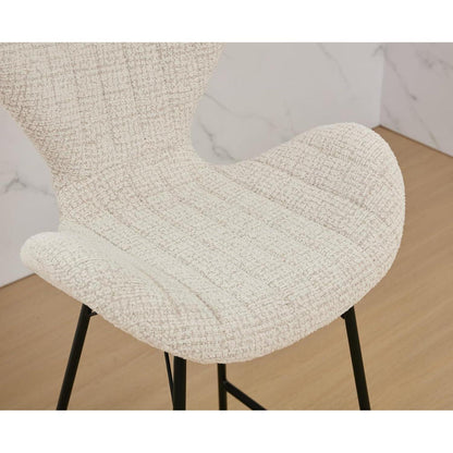 Moderner Barhocker 4er Set mit Chenille & Metallgestell