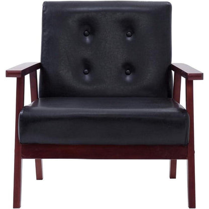 3-TLG. Sofagarnitur Schwarz – Modernes Sofa-Set für Wohnzimmer