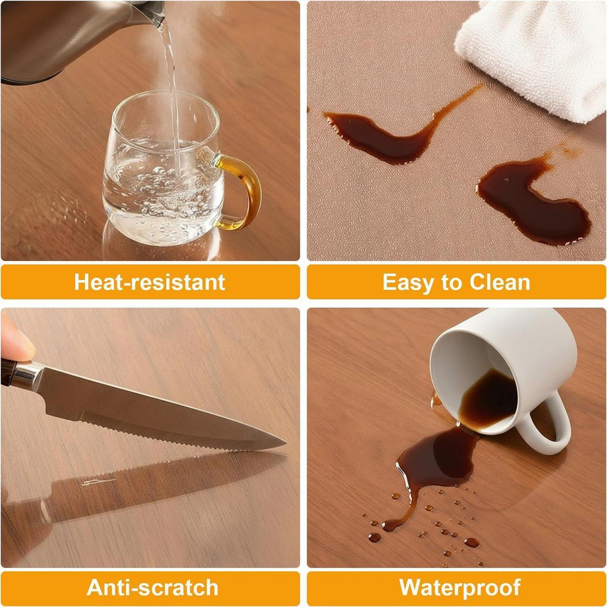 Transparente Tischdecke wasserdicht 120x160cm | PVC Tischschutz Esstisch