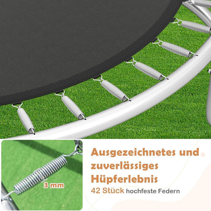 GYMAX Gartentrampolin 305cm mit Sicherheitsnetz & Leiter