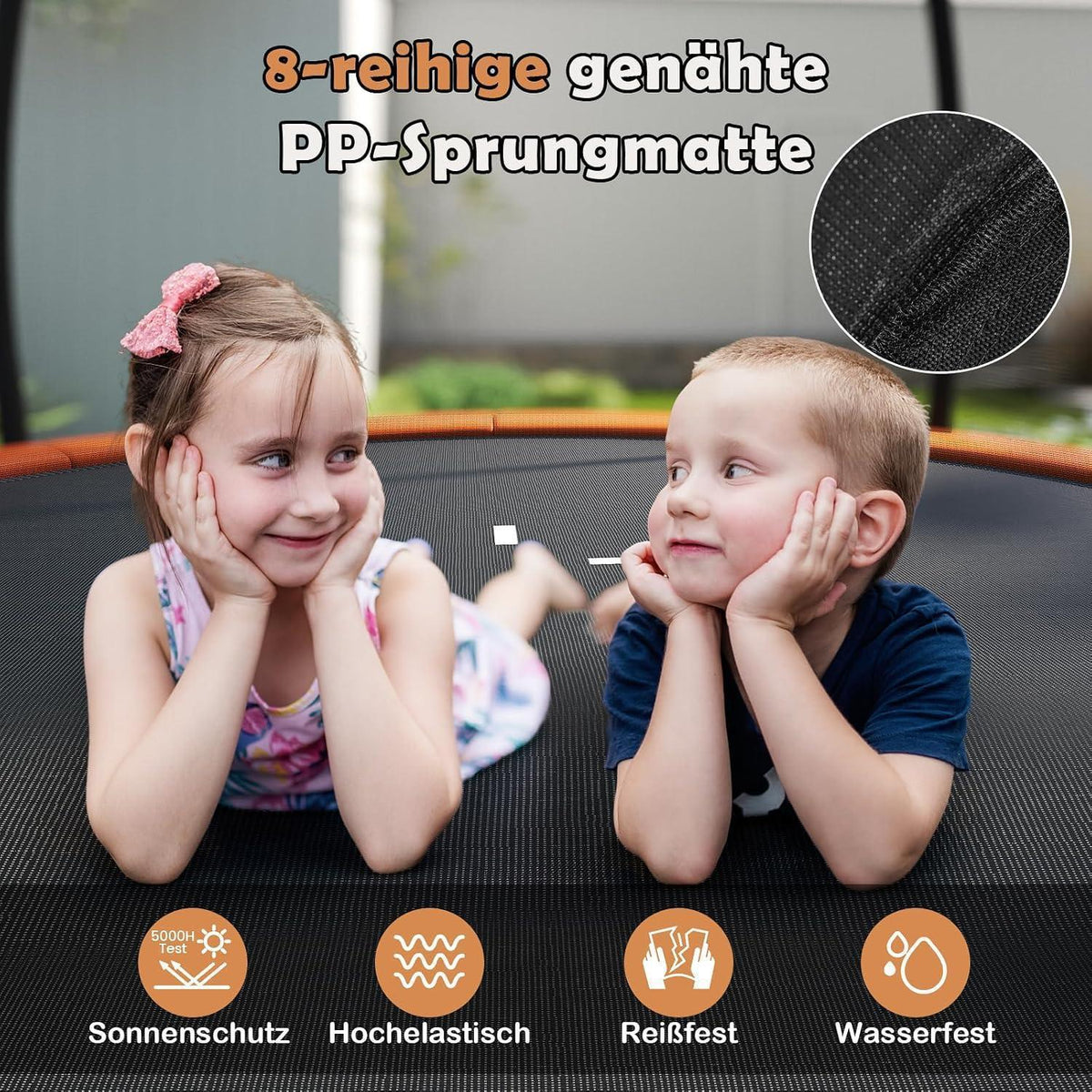 GYMAX Gartentrampolin 305cm mit Sicherheitsnetz & Leiter