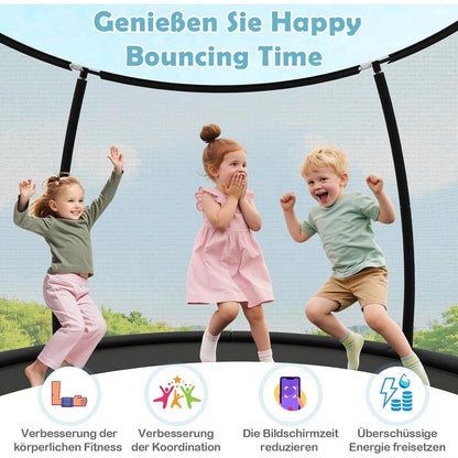 GYMAX Gartentrampolin 305cm mit Sicherheitsnetz & Leiter
