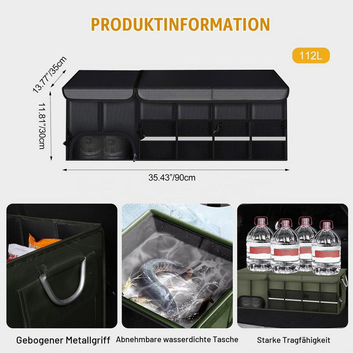 Kofferraum Organizer XL – Faltbar, Wasserdicht & Abnehmbar