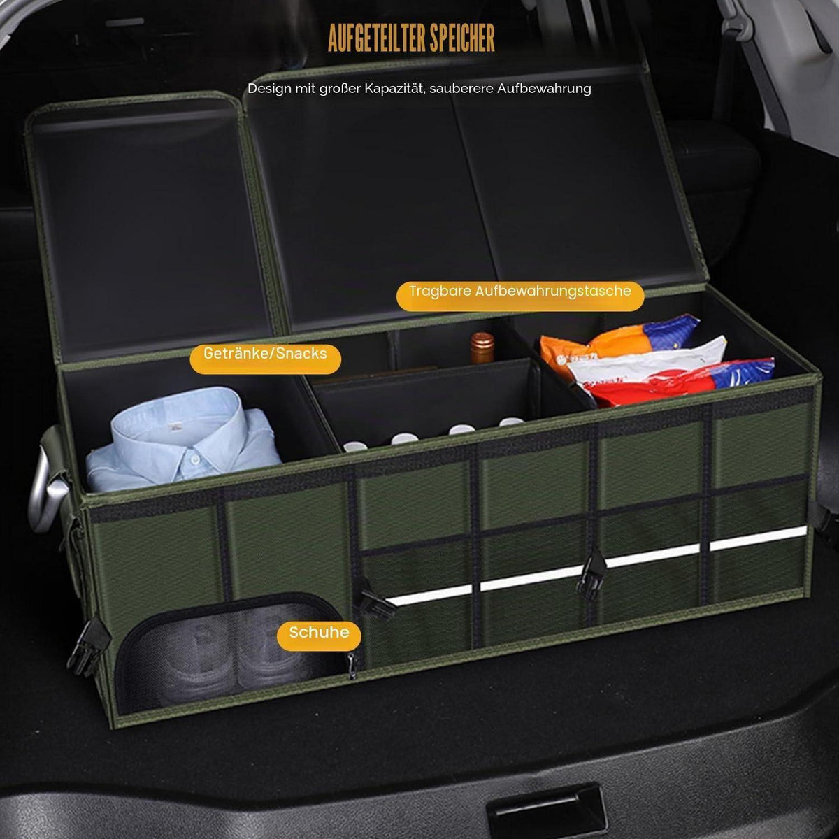 Kofferraum Organizer XL, Oxford-Gewebe, Wasserdicht & Faltbar