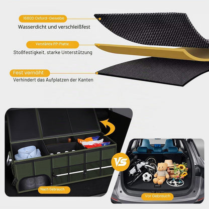 Kofferraum Organizer XL, Oxford-Gewebe, Wasserdicht & Faltbar
