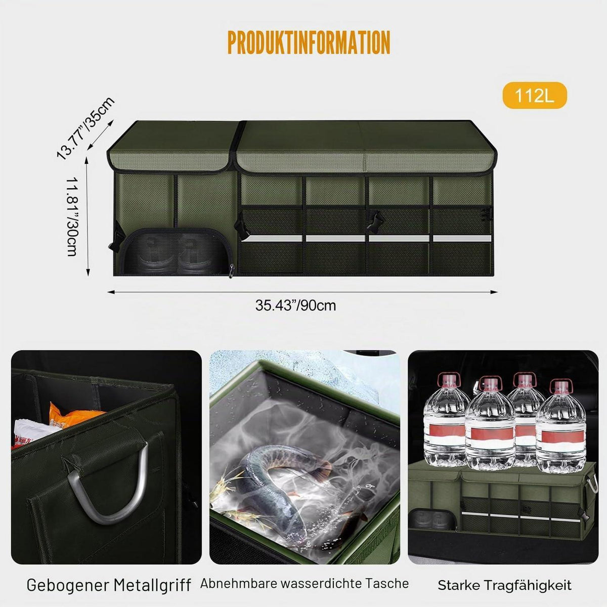 Kofferraum Organizer XL, Oxford-Gewebe, Wasserdicht & Faltbar