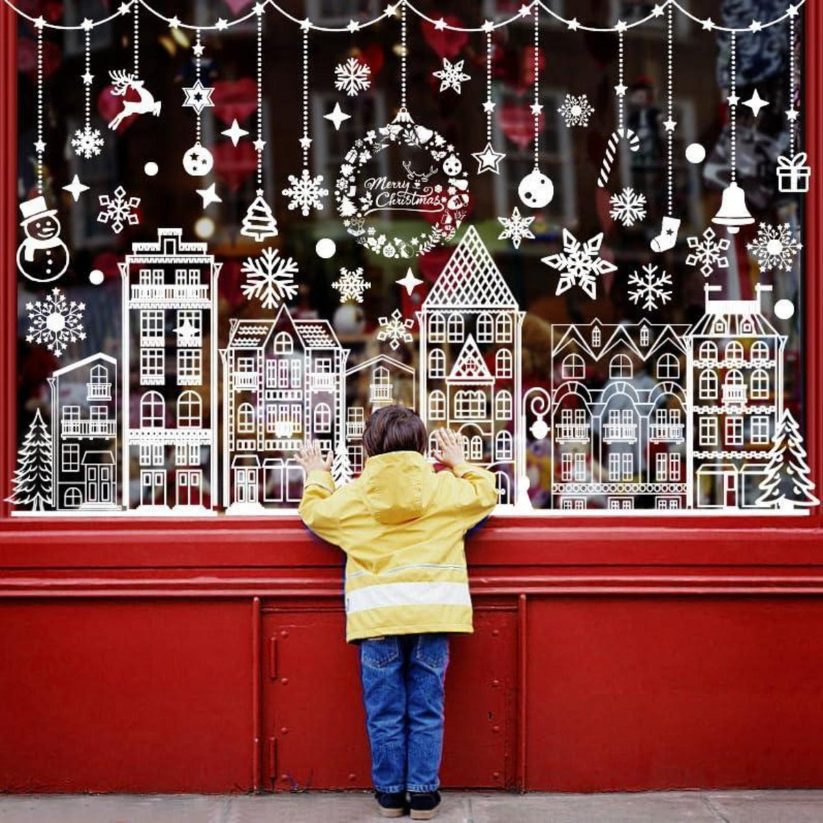 Weihnachts Fensterbilder selbstklebend – 5 Blatt Winterdeko