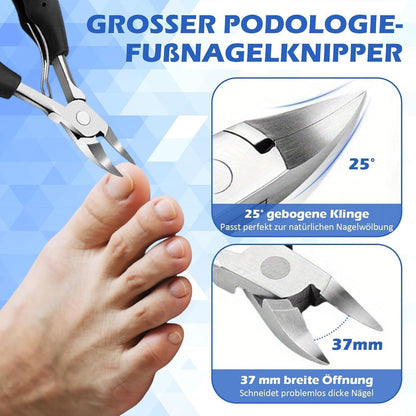 Profi Nagelknipser Set 5-teilig Edelstahl für dicke & eingewachsene Nägel